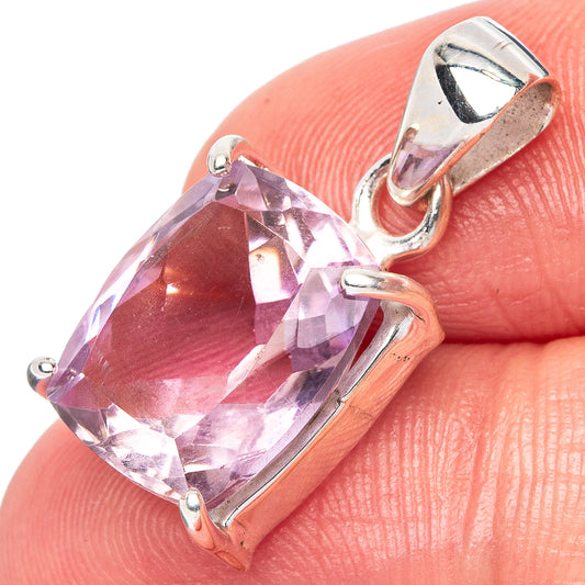 Faceted Amethyst Pendant 7/8" (925 Sterling Silver) P43000