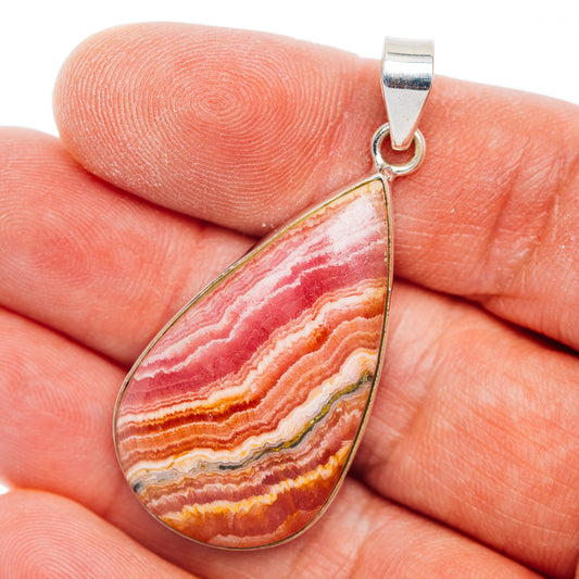 Premium Rhodochrosite Pendant 1 3/4" (.925 Sterling Silver)