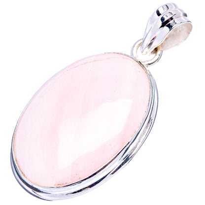 Pink Opal Pendant 1 5/8" (.925 Sterling Silver)
