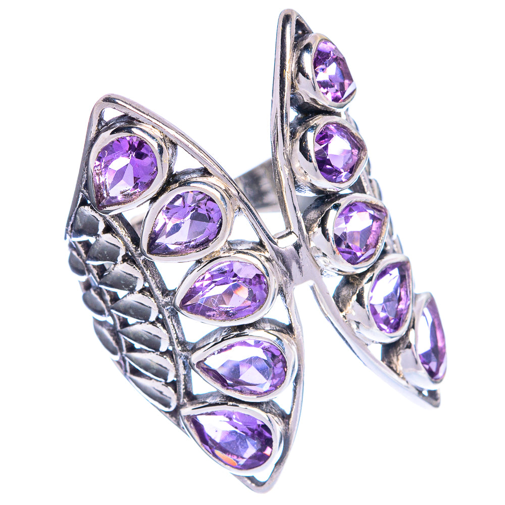 Large Faceted Amethyst Ring Size 8 (925 Sterling Silver) R144344