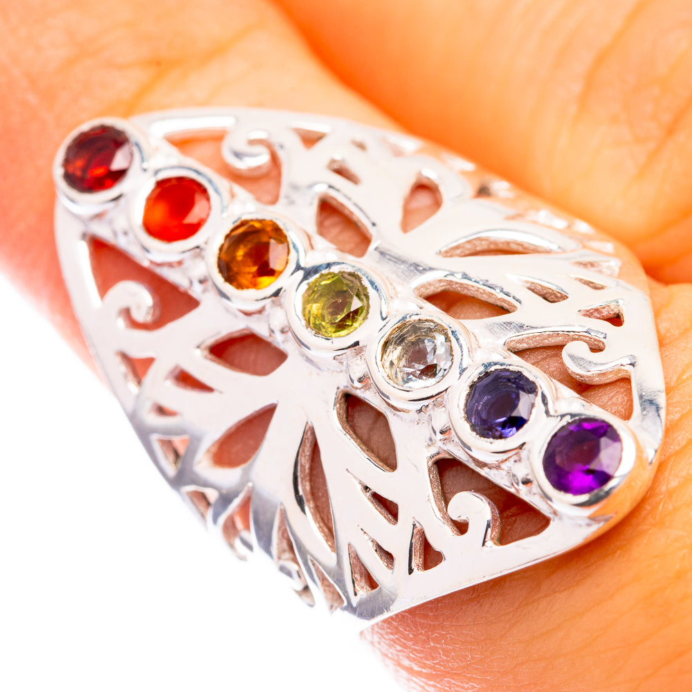 Rainbow Chakra Ring Size 6.5 (925 Sterling Silver) R141354
