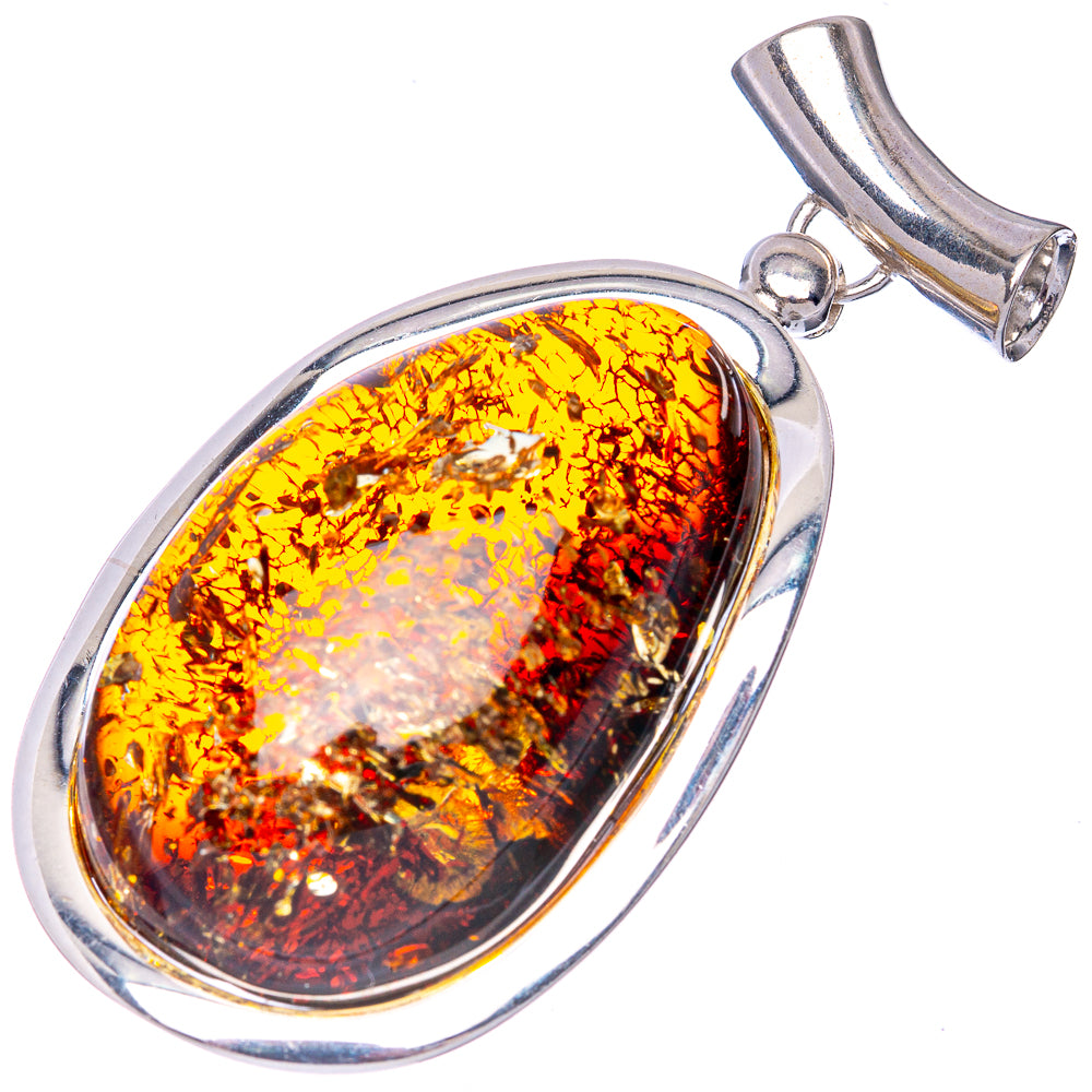 Ana Silver Co Baltic Amber Pendant 1 3/4" (925 Sterlnig Silver)
