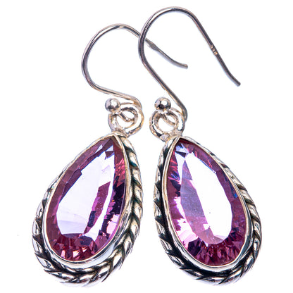 Faceted Color Change Alexandrite (Lab.) Earrings 1 3/8" (925 Sterling Silver) E432455