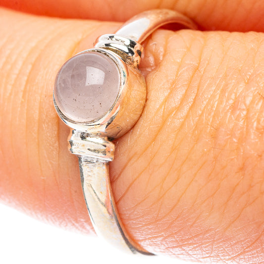 Rose Quartz Dainty Ring Size 7.75 (925 Sterling Silver) R5749