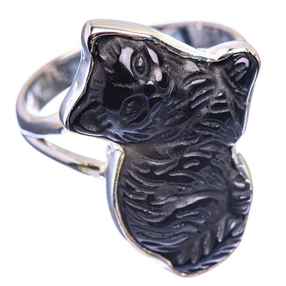 Black Onyx Cat Ring Size 9.25 (925 Sterling Silver) R142134