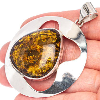 Ana Silver Co Baltic Amber Pendant 2 1/2" (925 Sterlnig Silver)