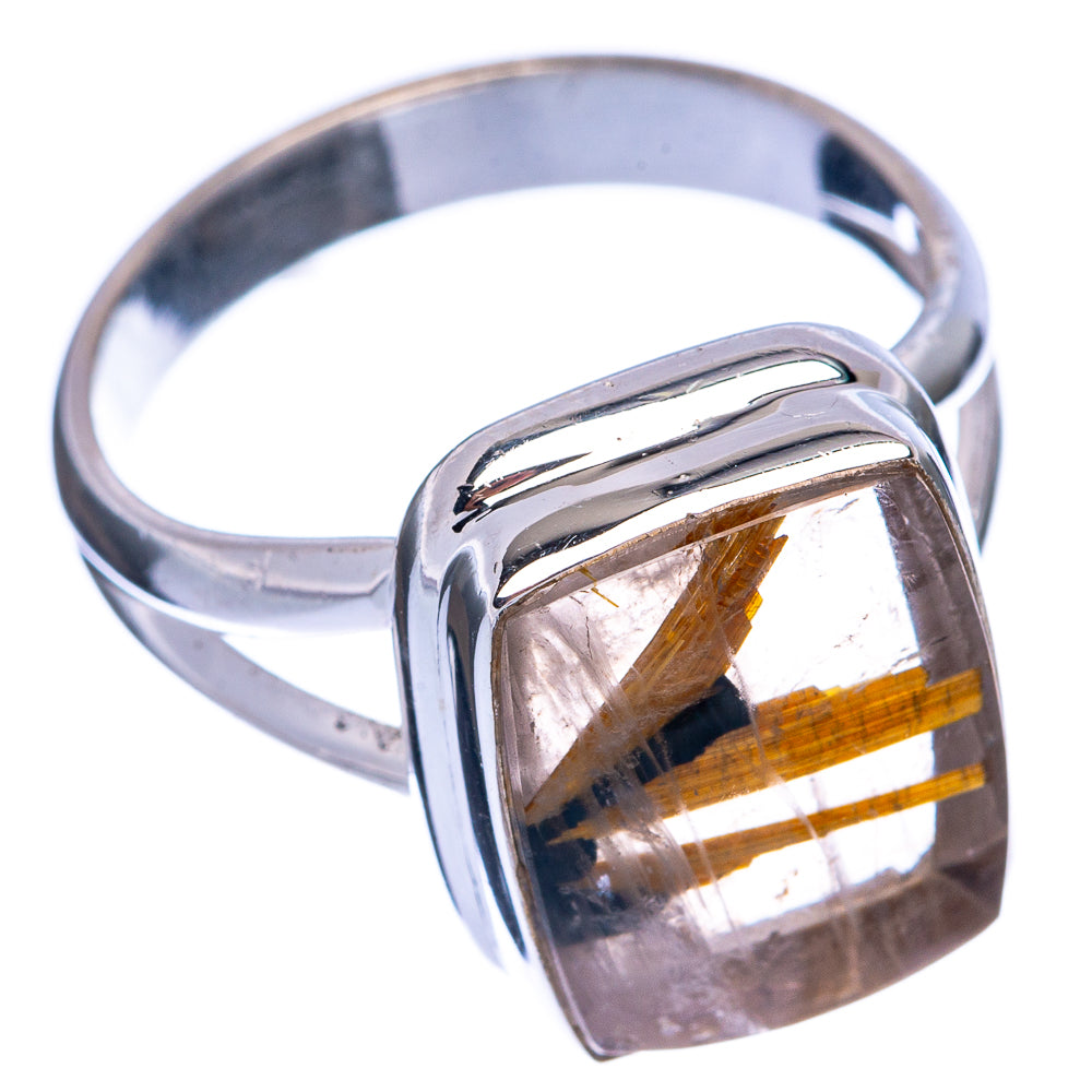 Rare Full Star Rutilated Quartz Ring Size 7.5 (925 Sterling Silver) R145577