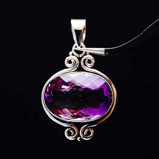 19.46ct Faceted Brazilian Amethyst Pendant 1 5/8" (.925 Sterling Silver)