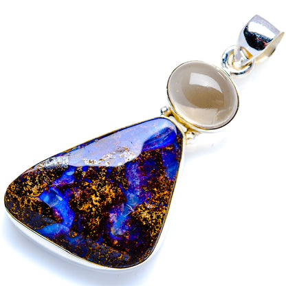 Boulder Opal, Citrine 925 Sterling Silver Pendant 2" (925 Sterling Silver) PD38284