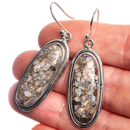 Brecciated Ethiopian Opal 925 Sterling Silver Earrings 1 7/8"