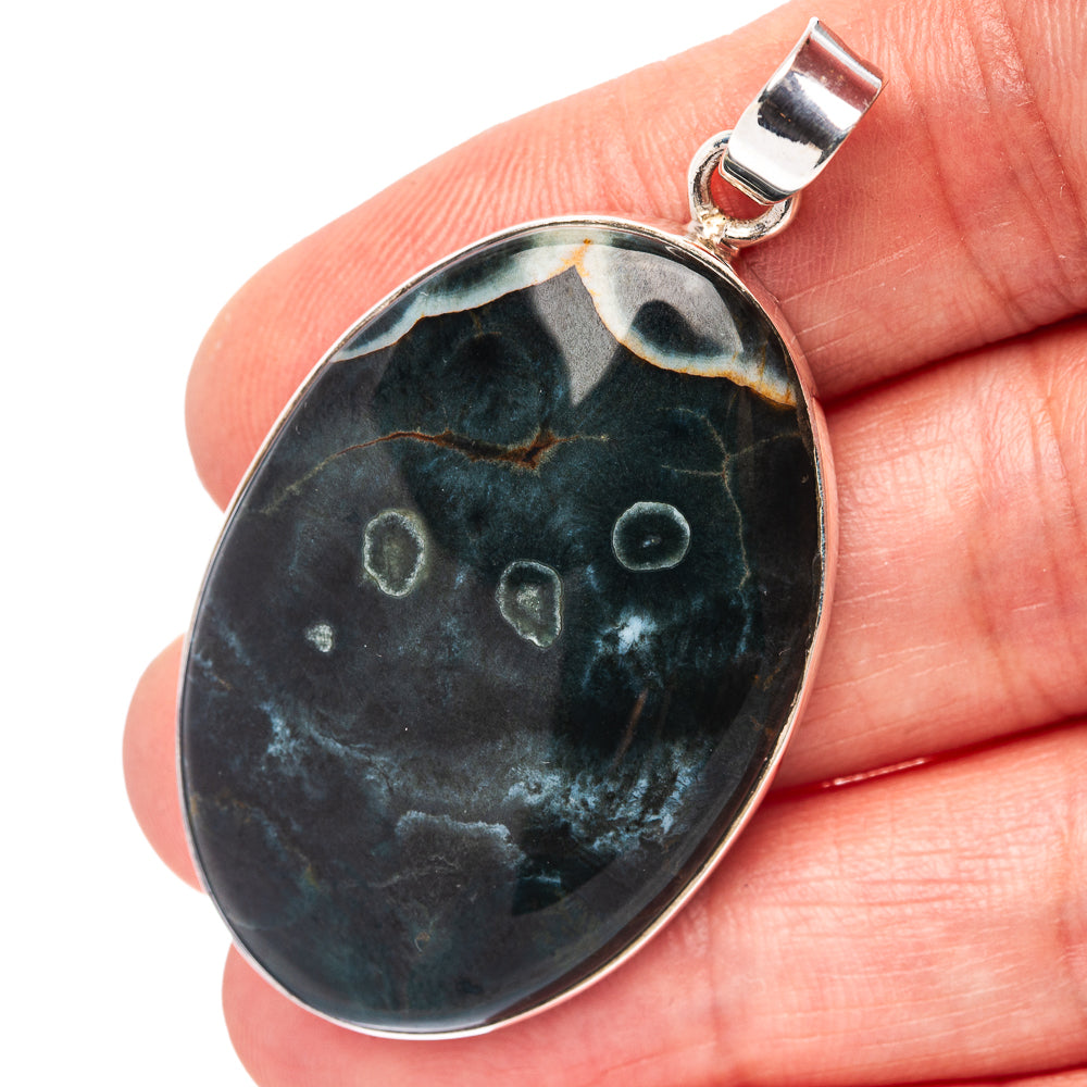 Premium Ocean Jasper Pendant 1 7/8" (.925 Sterling Silver)
