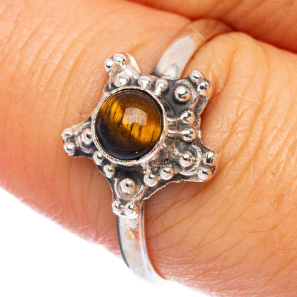 Tiger Eye Dainty Ring Size 8.25 (925 Sterling Silver) R145649