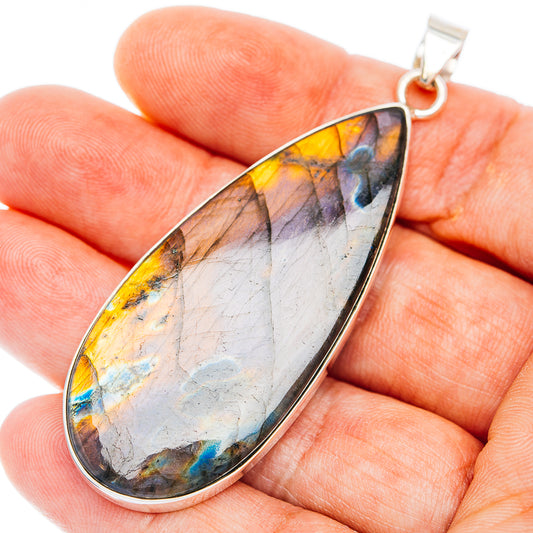Premium Spectrolite Pendant 2 5/8" (.925 Sterling Silver)
