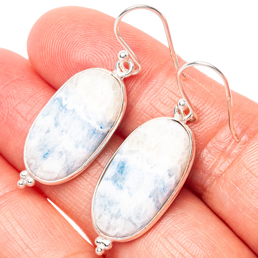 Blue Scheelite Earrings 1 5/8" (925 Sterling Silver) E1460
