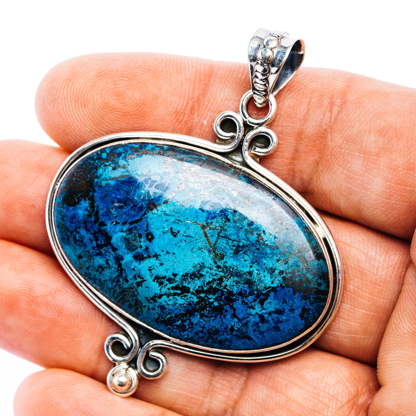 Shattuckite  Pendant 2 1/4" (.925 Sterling Silver)
