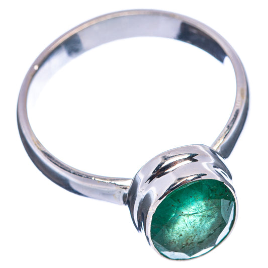 925 sterling silver ring with oval green faceted gemstone and split shoulder