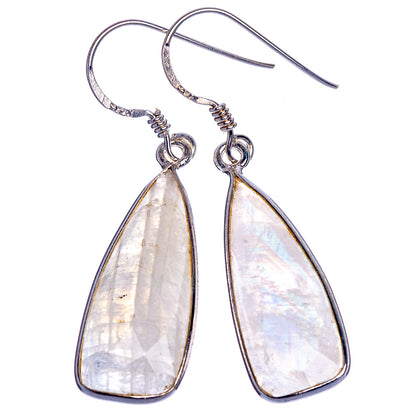 Rainbow Moonstone Earrings 1 1/2" (925 Sterling Silver) E1013