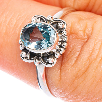 Blue Topaz Dainty Ring Size 7 (925 Sterling Silver) R147123