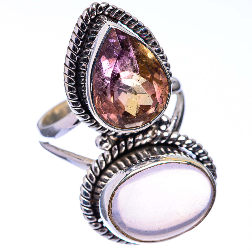 Large Rose Quartz, Ametrine Ring Size 7 (925 Sterling Silver) R141273