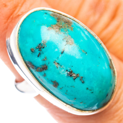 Premium Persian Turquoise Ring Size 6 Adjustable (.925 Sterling Silver)