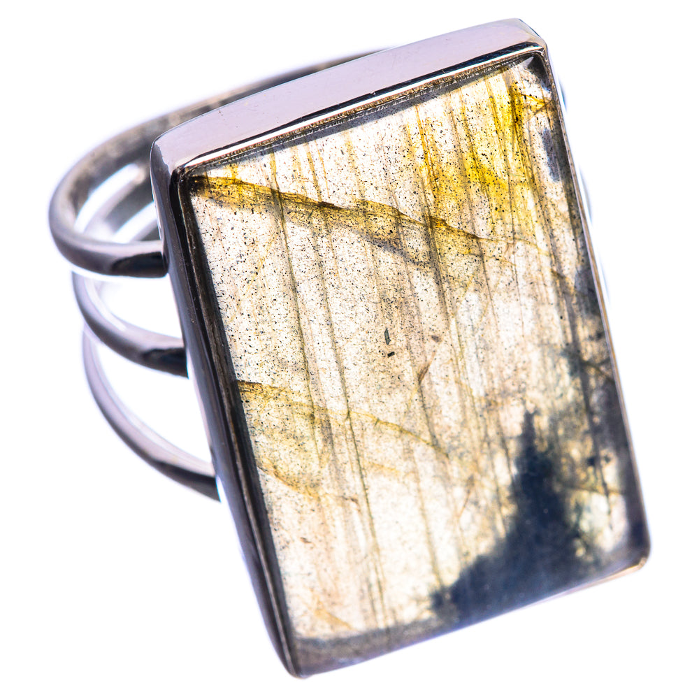 Large Labradorite 925 Sterling Silver Ring Size 11.5