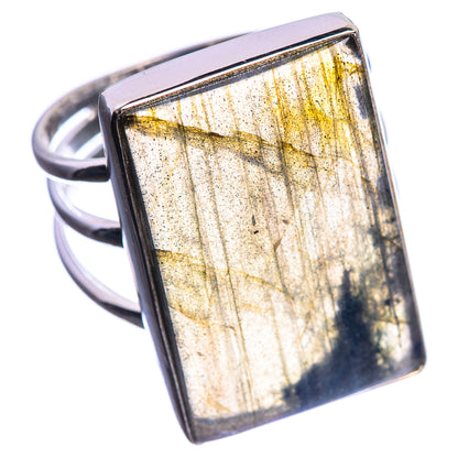 Large Labradorite 925 Sterling Silver Ring Size 11.5