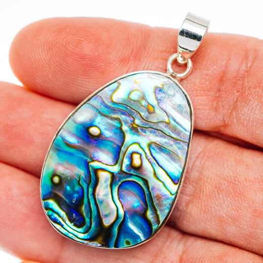 Premium Abalone Shell Pendant 1 3/4" (.925 Sterling Silver)