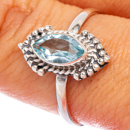 Blue Topaz Dainty Ring Size 9.75 (925 Sterling Silver) R145812