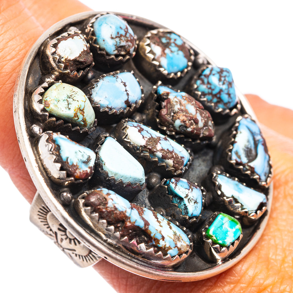 Exclusive Golden Hills Turquoise Ring Size 8 Adjustable (.925 Sterling Silver)