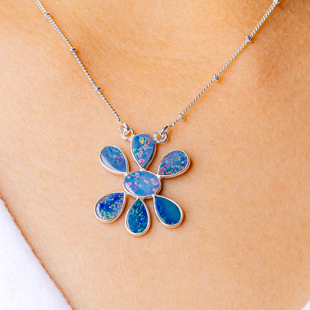 Doublet Opal Necklace 16.125 (925 Sterling Silver) N90189