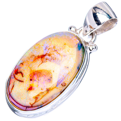 Rare Sterling Opal Pendant 1 1/4" (925 Sterling Silver) P41725
