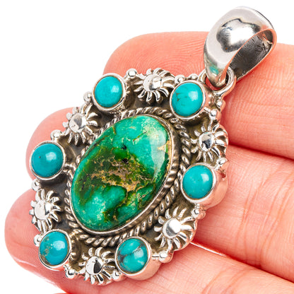 Rare Palomino Turquoise Pendant 2" (.925 Sterling Silver)