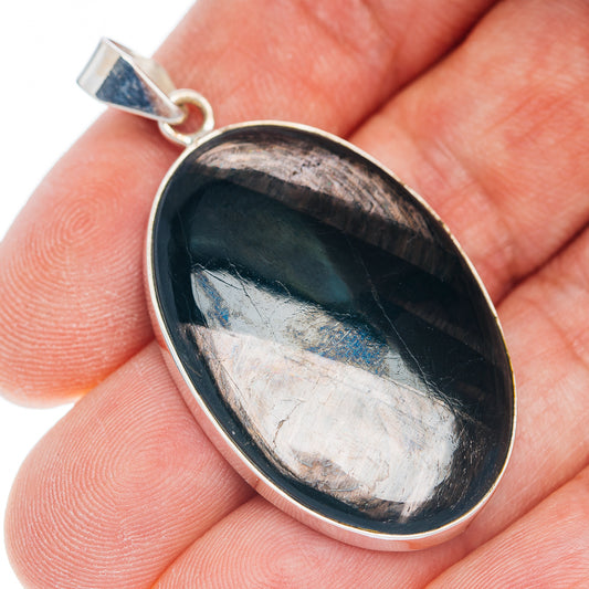 Premium Hypersthene Pendant 1 7/8" (.925 Sterling Silver)