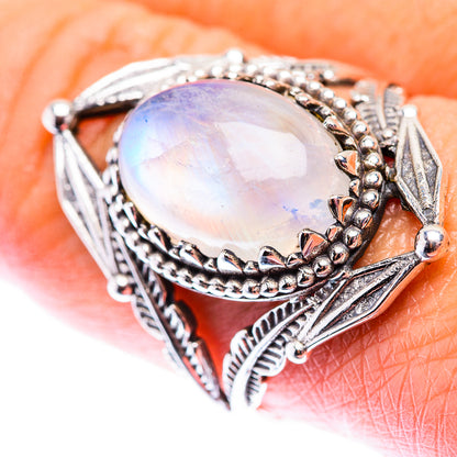 Rainbow Moonstone Ring Size 9 (925 Sterling Silver) RING140097