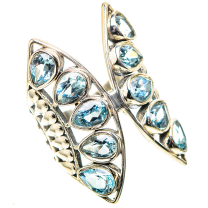 Large Blue Topaz Ring Size 7.75 (925 Sterling Silver) RING138612