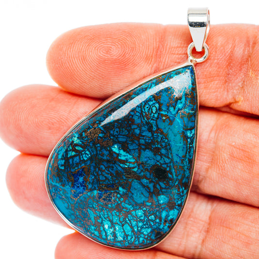 Premium Chrysocolla Pendant 2 1/8" (.925 Sterling Silver)