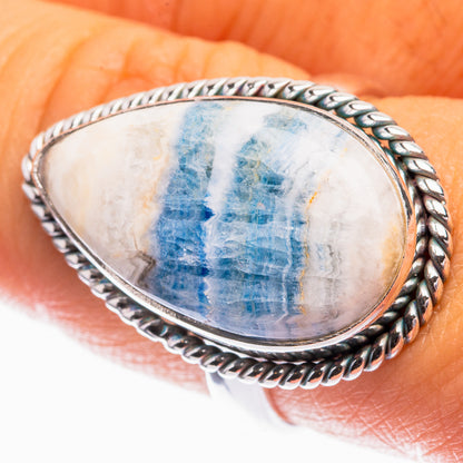 Blue Scheelite Ring Size 8.25 (925 Sterling Silver) R142149
