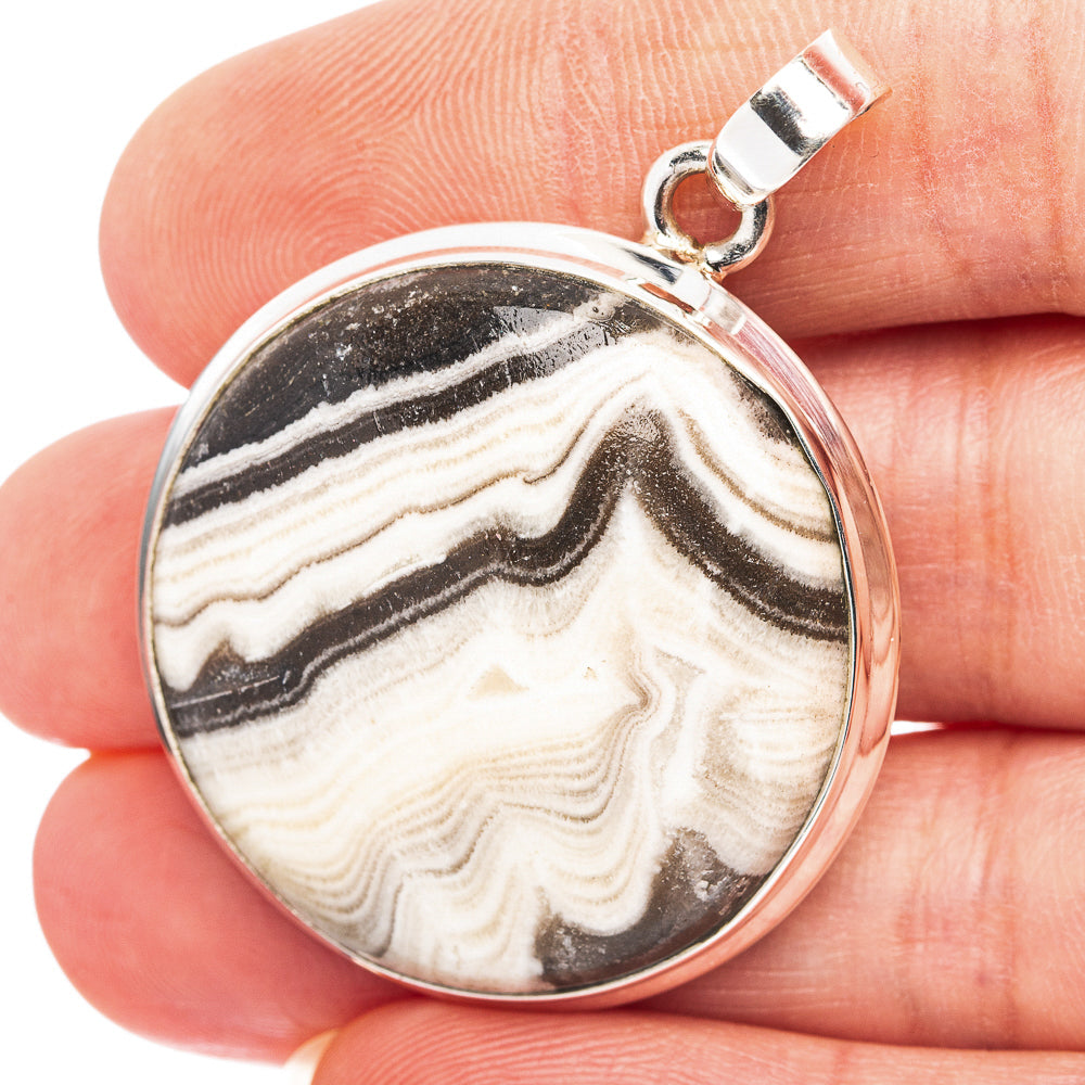 Prairie Agate Pendant 1 3/4" (.925 Sterling Silver)