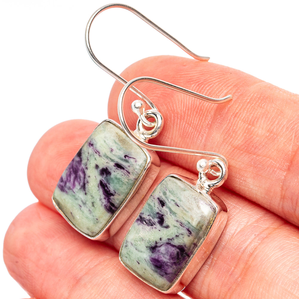 Kammererite Earrings 1 3/8" (925 Sterling Silver) E2813