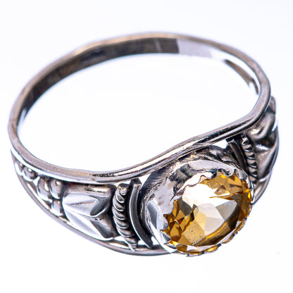 Faceted Citrine Dainty Ring Size 7 (925 Sterling Silver) R145216