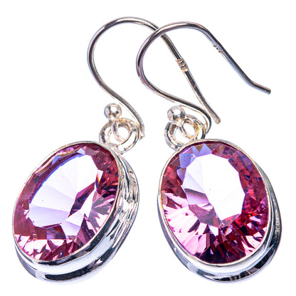 Faceted Color Change Alexandrite (Lab.) Earrings 1 1/4" (925 Sterling Silver) E432569