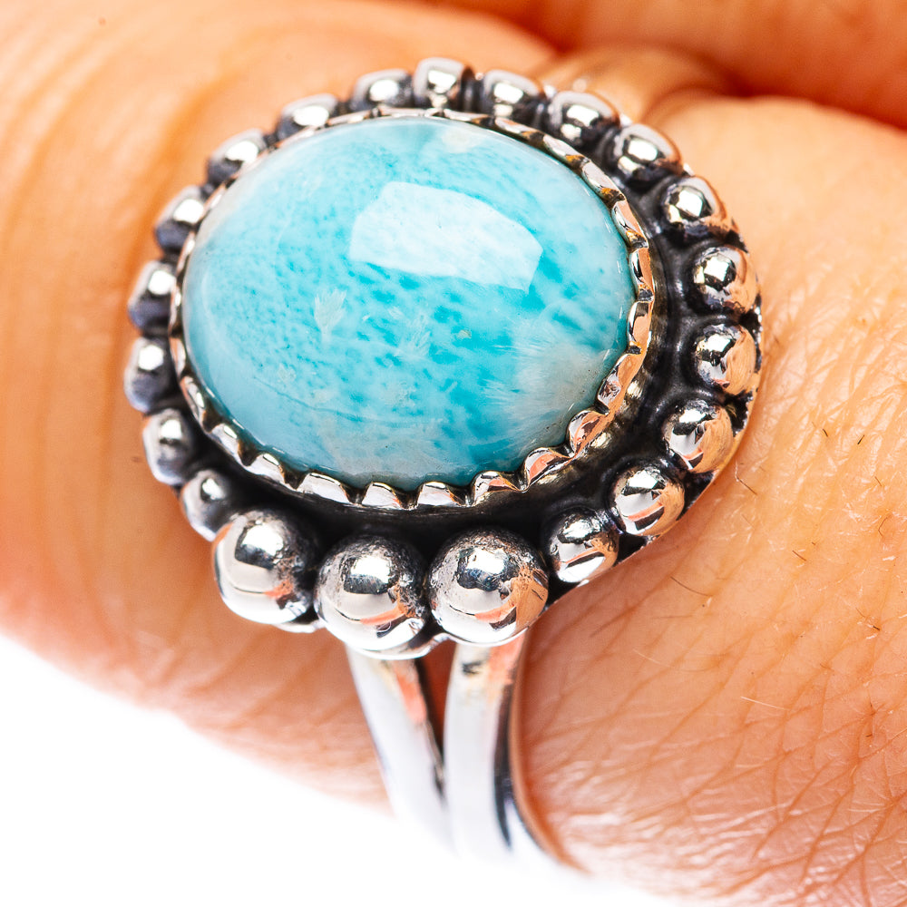 Larimar Ring Size 8.5 (925 Sterling Silver) R2201