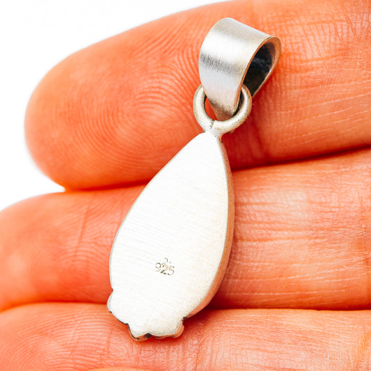 Southwestern Style Santa Maria Turquoise Pendant 1 3/8" (.925 Sterling Silver)