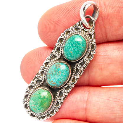 Mohave Turquoise Pendant 1 7/8" (.925 Sterling Silver)