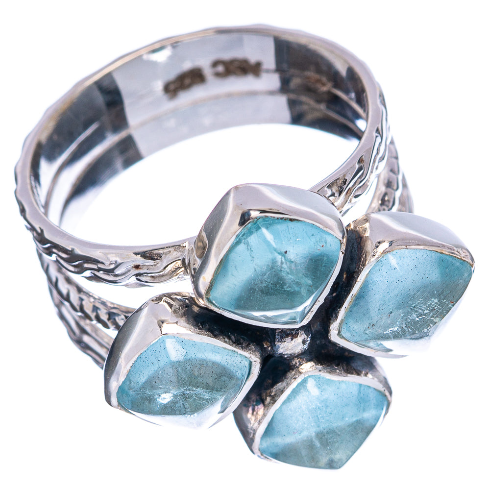 Signature Aquamarine Ring Size 7.5 (.925 Sterling Silver)