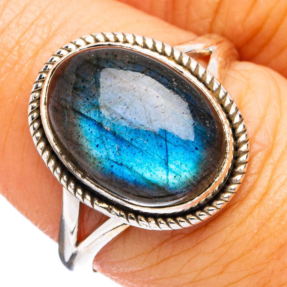 Labradorite Ring Size 8 (925 Sterling Silver) R8306