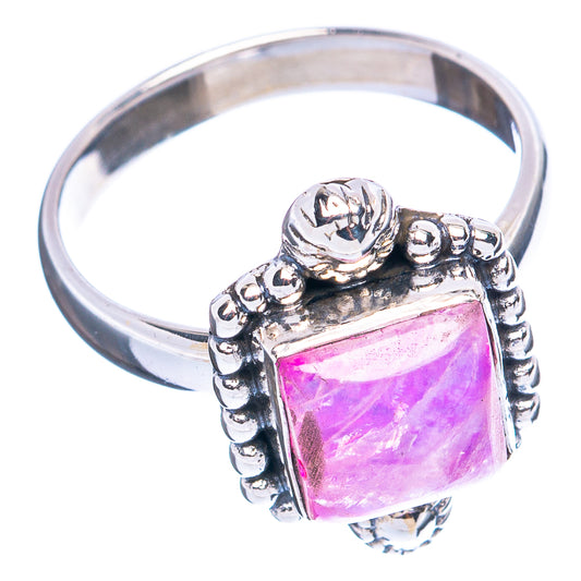 Pink Moonstone Ring Size 7.75 (925 Sterling Silver) R3729