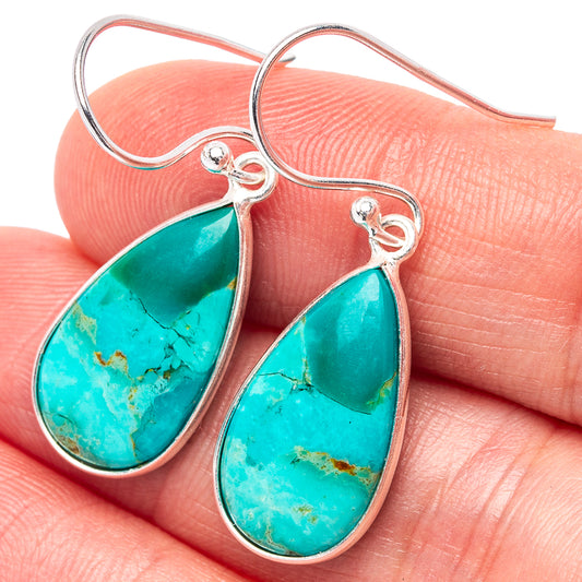 Turquoise teardrop earrings with .925 sterling silver hooks