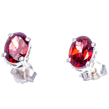 Garnet Dainty Earrings 1/4" (925 Sterling Silver) E433476
