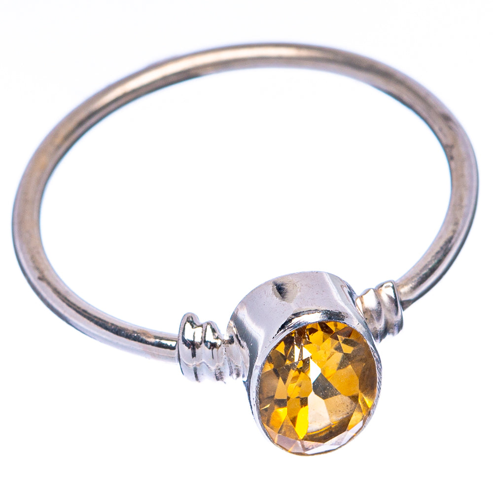 Faceted Citrine Dainty Ring Size 6.5 (925 Sterling Silver) R145050